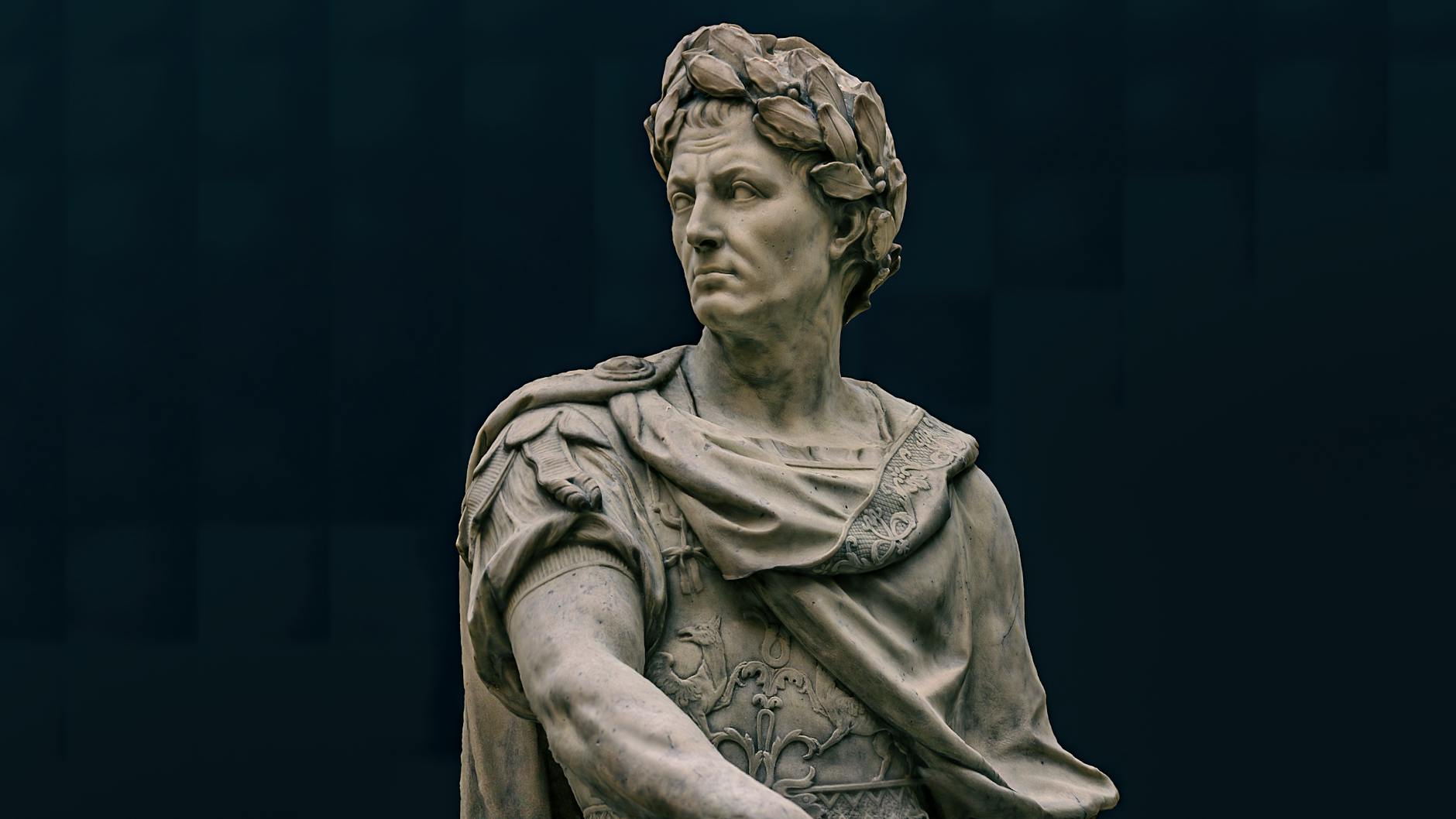 classic art greek sculpture on dark background